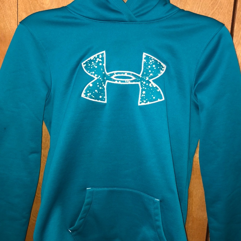 Teal Under Armour Hoodie YLG
